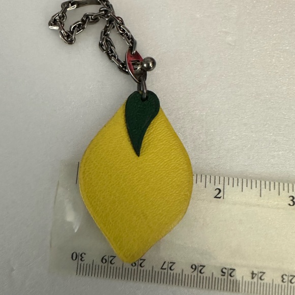 HERMES Lemon Leather Bag Charm Yellow READ - Picture 15 of 16
